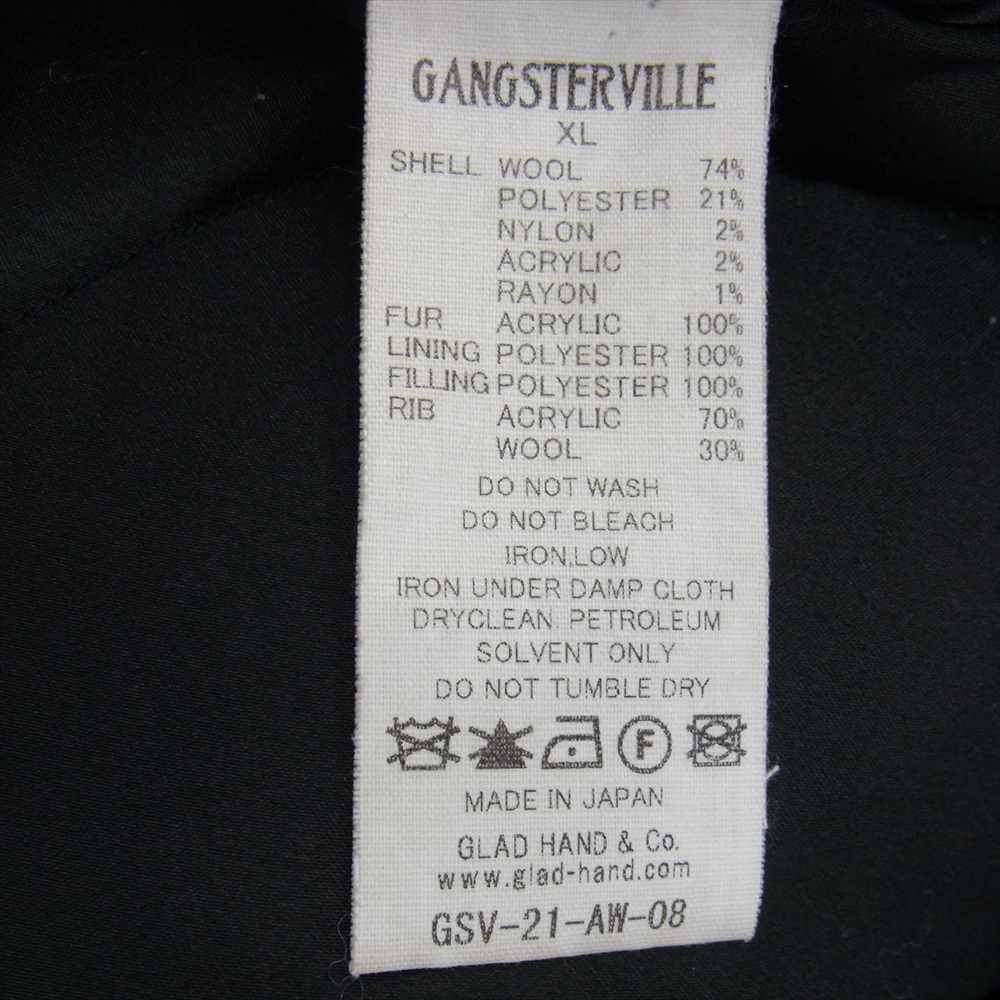 GANGSTERVILLE ギャングスタービル 21AW gsv-21-aw-08 SHARPER HERRINGBONE COAT ボア ヘリンボーン フーデッド コート ブラック系 オフホワイト系 XL【中古】