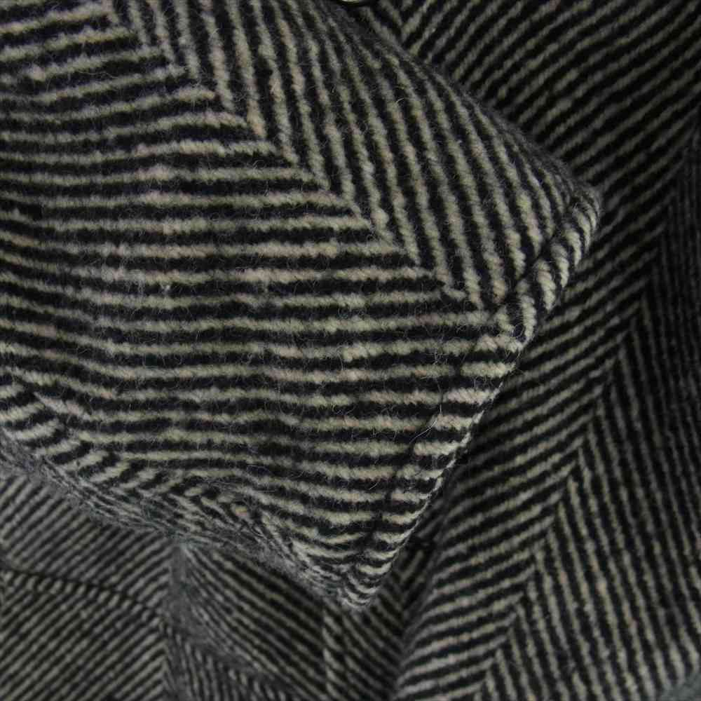 GANGSTERVILLE ギャングスタービル 21AW gsv-21-aw-08 SHARPER HERRINGBONE COAT ボア ヘリンボーン フーデッド コート ブラック系 オフホワイト系 XL【中古】