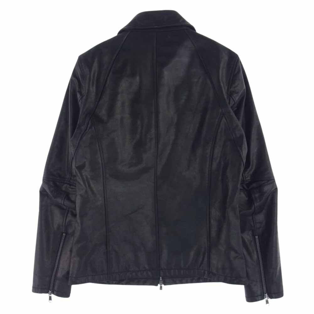 テットオム シングル ライダース ジャケット ブラック系 ５【中古】
