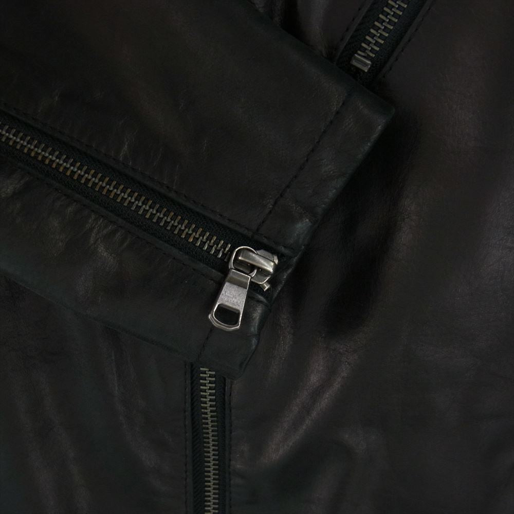 テットオム シングル ライダース ジャケット ブラック系 ５【中古】