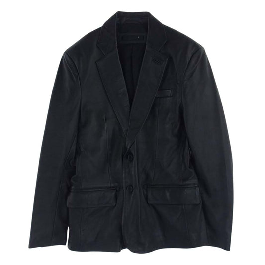 リューグーレザーズ ラムレザー テーラード ジャケット ブラック系 L【中古】