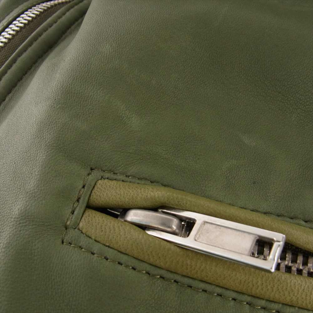 Moonage Devilment ムーンエイジデビルメント mac-0292 ラムレザー ダブル ライダース ジャケット カーキ系 48【中古】