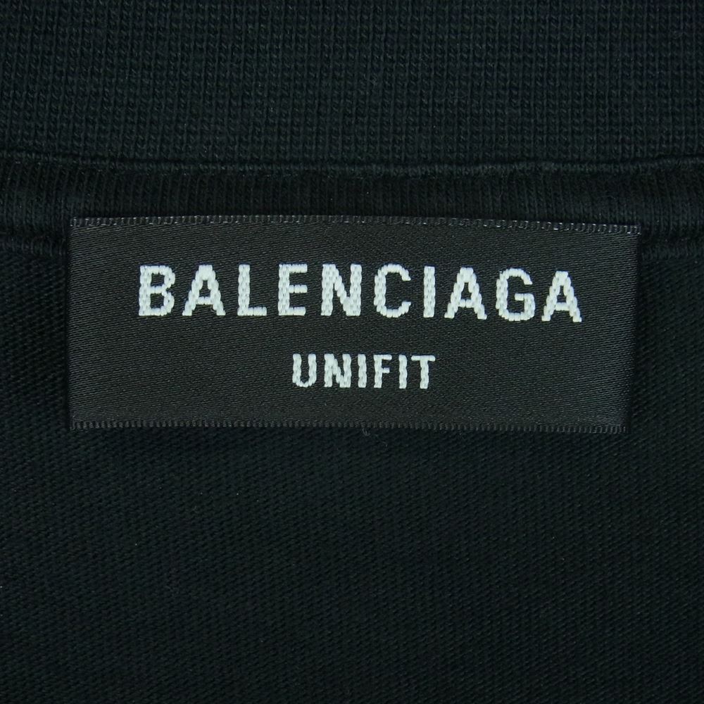 BALENCIAGA バレンシアガ 22SS 694576 TMV88 METAL LOGO CRASHED SS TEE クラッシュ加工 メタルロゴ ペンキ 半袖 Tシャツ ブラック系 5【中古】