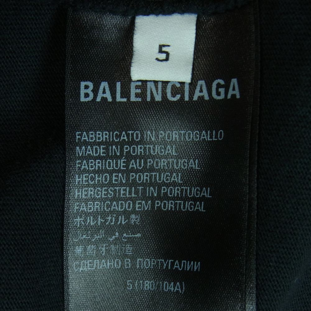 BALENCIAGA バレンシアガ 22SS 694576 TMV88 METAL LOGO CRASHED SS TEE クラッシュ加工 メタルロゴ ペンキ 半袖 Tシャツ ブラック系 5【中古】