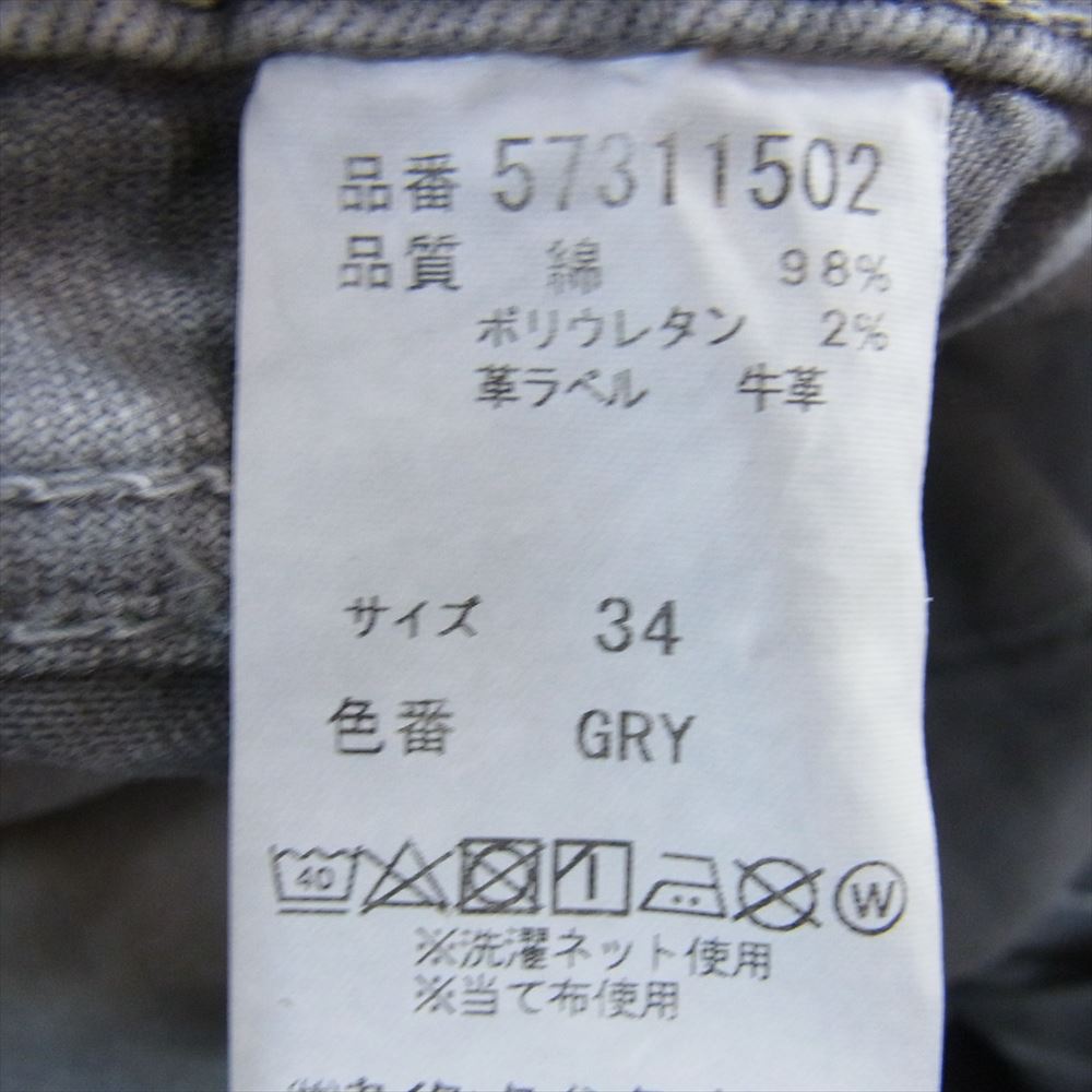 YANUK ヤヌーク WIND AND SEA ウィンダンシー 57311502 クラシック ストレート BEN デニムパンツ ジーンズ グレー系 34【中古】