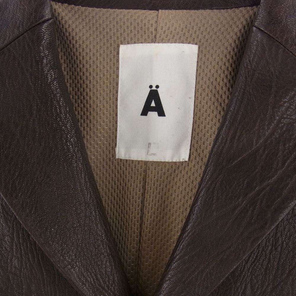 エイス ラムレザー 比翼 シャツ ジャケット ダークブラウン系 L【中古】
