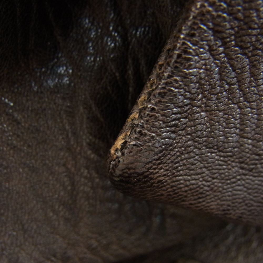 エイス ラムレザー 比翼 シャツ ジャケット ダークブラウン系 L【中古】