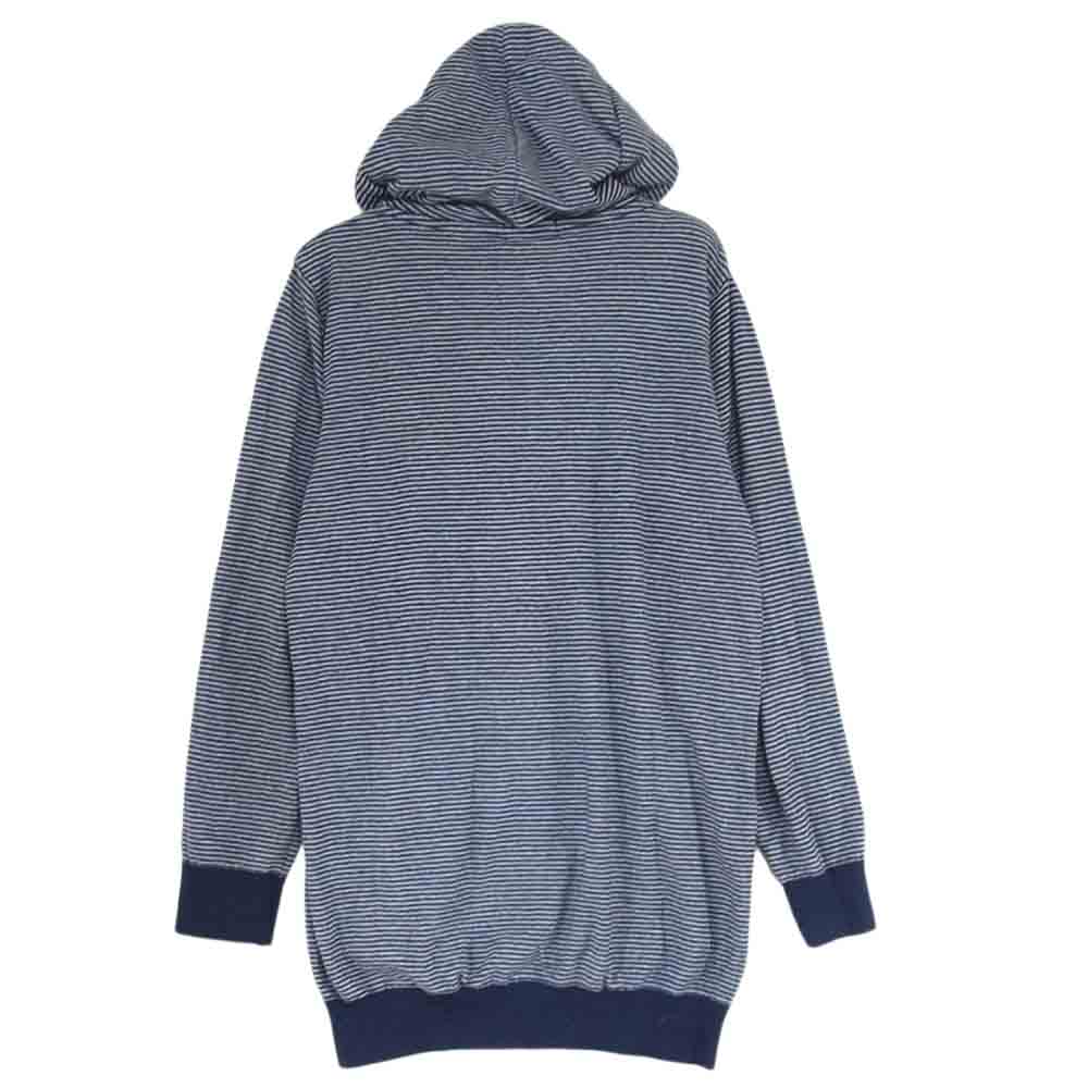 HYSTERIC GLAMOUR ヒステリックグラマー 0163CO04 ロゴ ボーダー パーカー フーディー ネイビー系 FREE【中古】