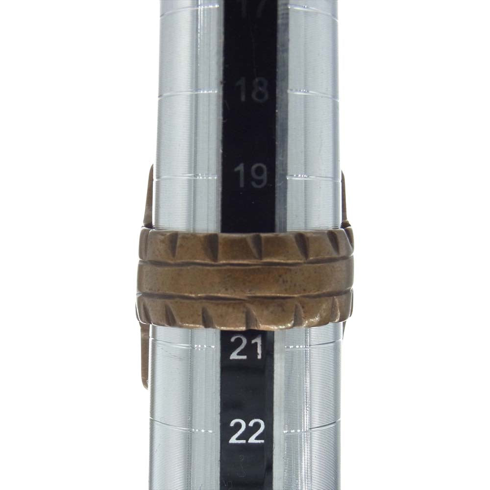 メキシカン リング スクエア ゴールド系 21号【中古】