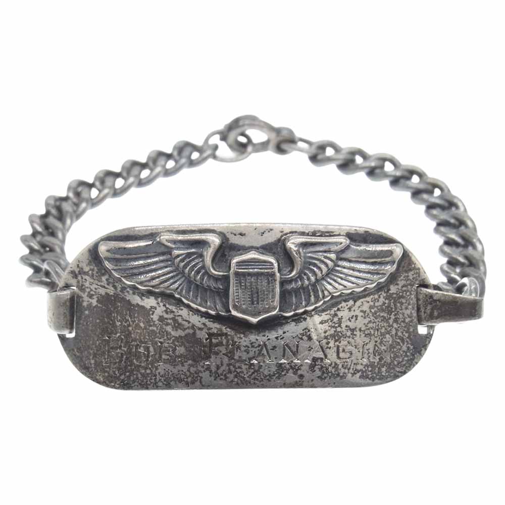米軍陸軍航空隊 ヴィンテージ 40s エアクルー章 カスタム ブレスレット シルバー系【中古】