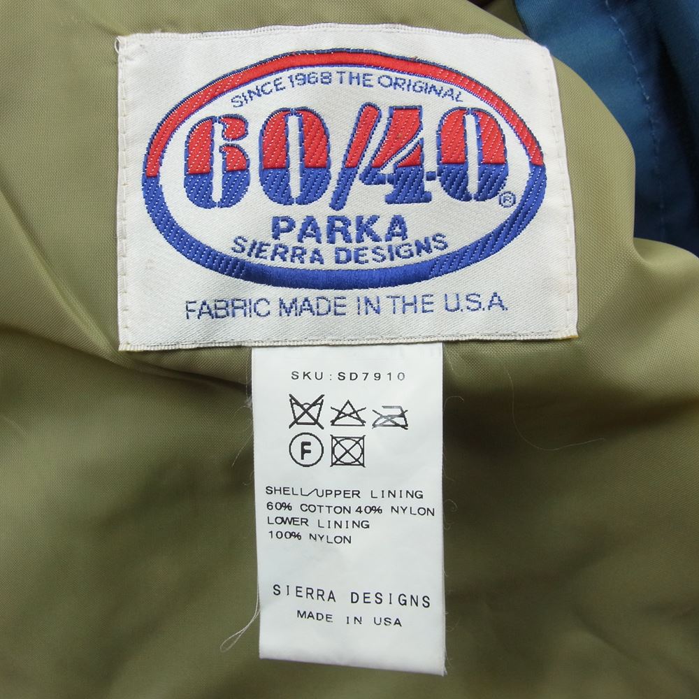 SIERRA DESIGNS シエラデザイン SD7910 USA製 60/40クロス マウンテン パーカー ジャケット ブルー系 M【中古】