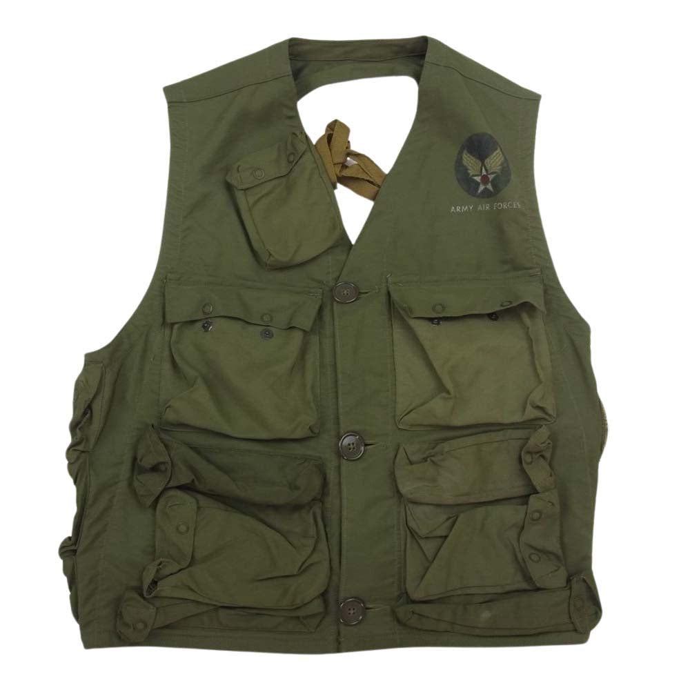 アメリカ空軍 後期型 TYPE C‐1 VEST EMERGENCY SUSTENANCE ミリタリー ベスト カーキ系【中古】