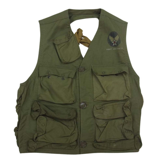 アメリカ空軍 後期型 TYPE C‐1 VEST EMERGENCY SUSTENANCE ミリタリー ベスト カーキ系【中古】