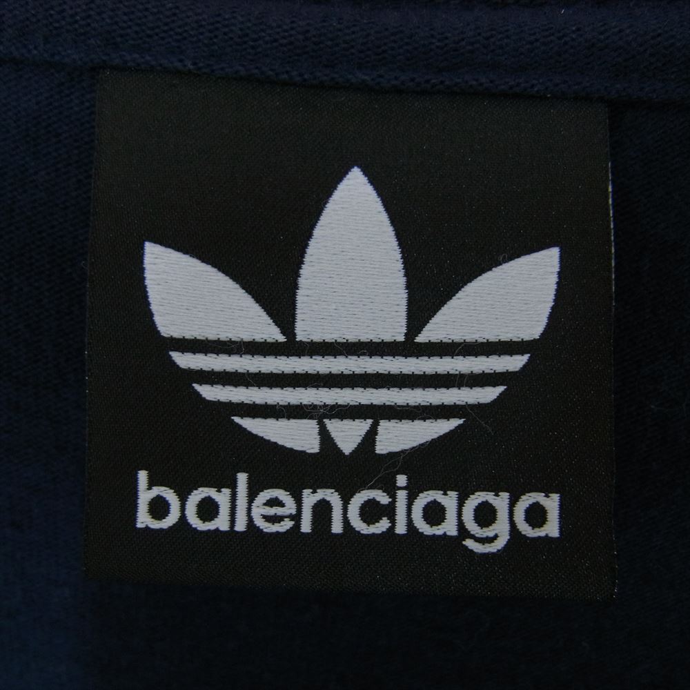 BALENCIAGA バレンシアガ 23SS 731769 × ADIDAS アディダス OVERSIZED T-SHIRT オーバーサイズ 半袖 Tシャツ ロゴ刺繍 ダークネイビー系 3【中古】