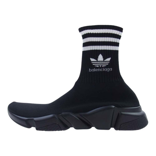 BALENCIAGA バレンシアガ 23SS 717591 × ADIDAS アディダス SPEED TRAINER スピードトレーナー ソックス スニーカー ブラック系 EU42(27.5cm)【極上美品】【中古】