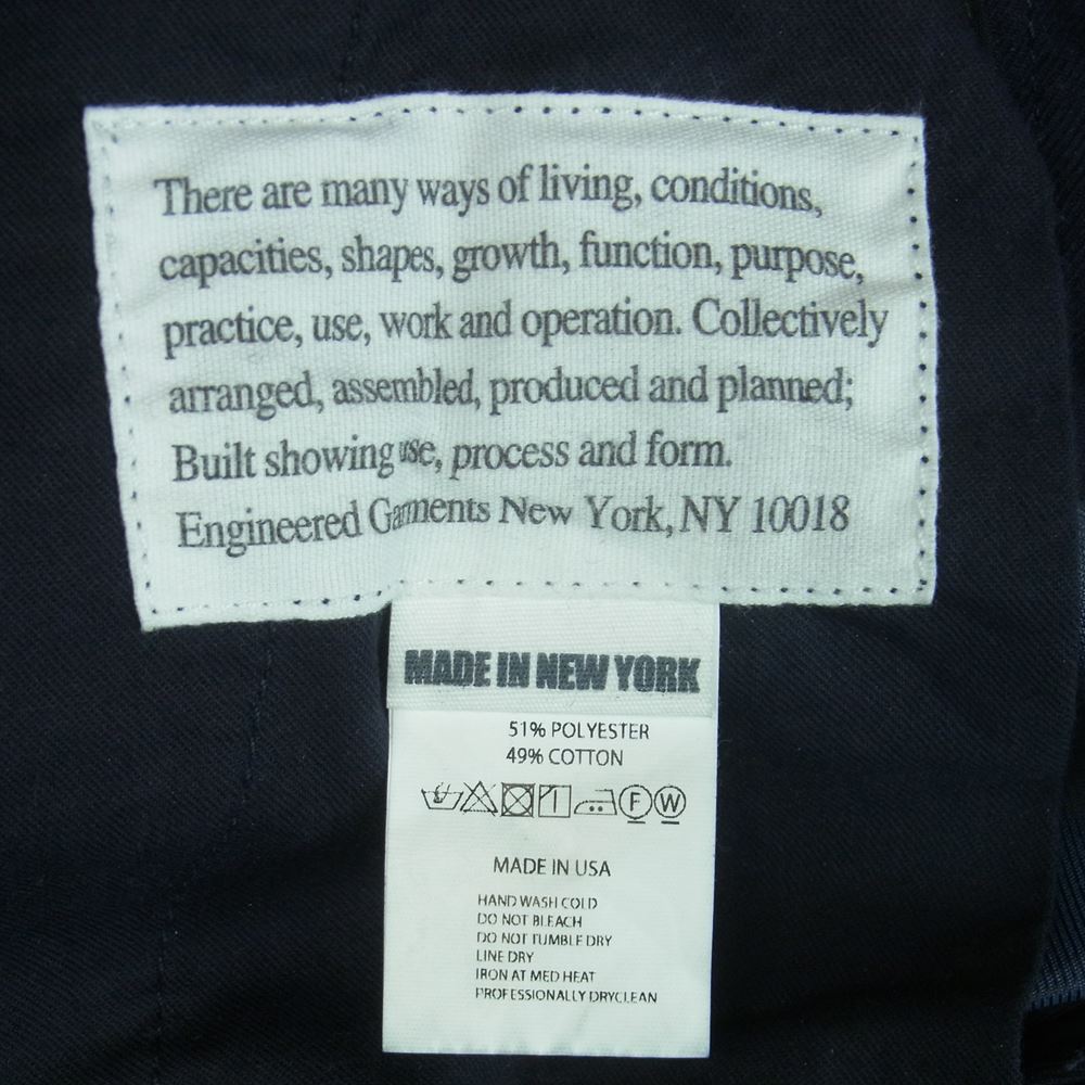 Engineered Garments エンジニアードガーメンツ シンチバック ウール ダブル スラックス パンツ ネイビー系 28【中古】