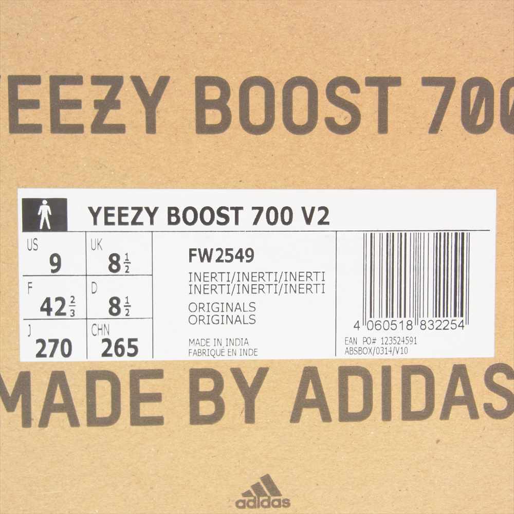 adidas アディダス FW2549 YEEZY BOOST 700 V2 INERTIA イージーブースト イナーシャ スニーカー グレー系 27cm【中古】