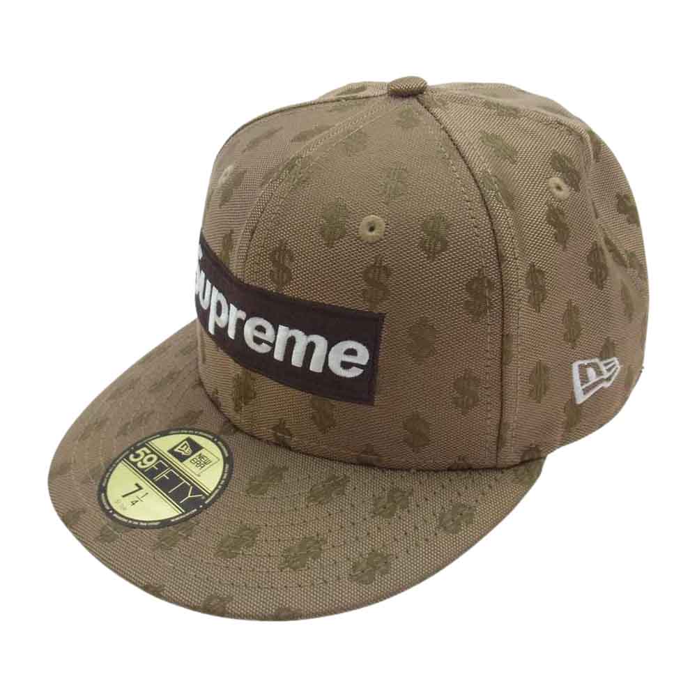 Supreme シュプリーム 18SS × New Era Monogram Box Logo ニューエラ モノグラム ボックスロゴ ベースボール キャップ ライトブラウン系 57.7cm【美品】【中古】
