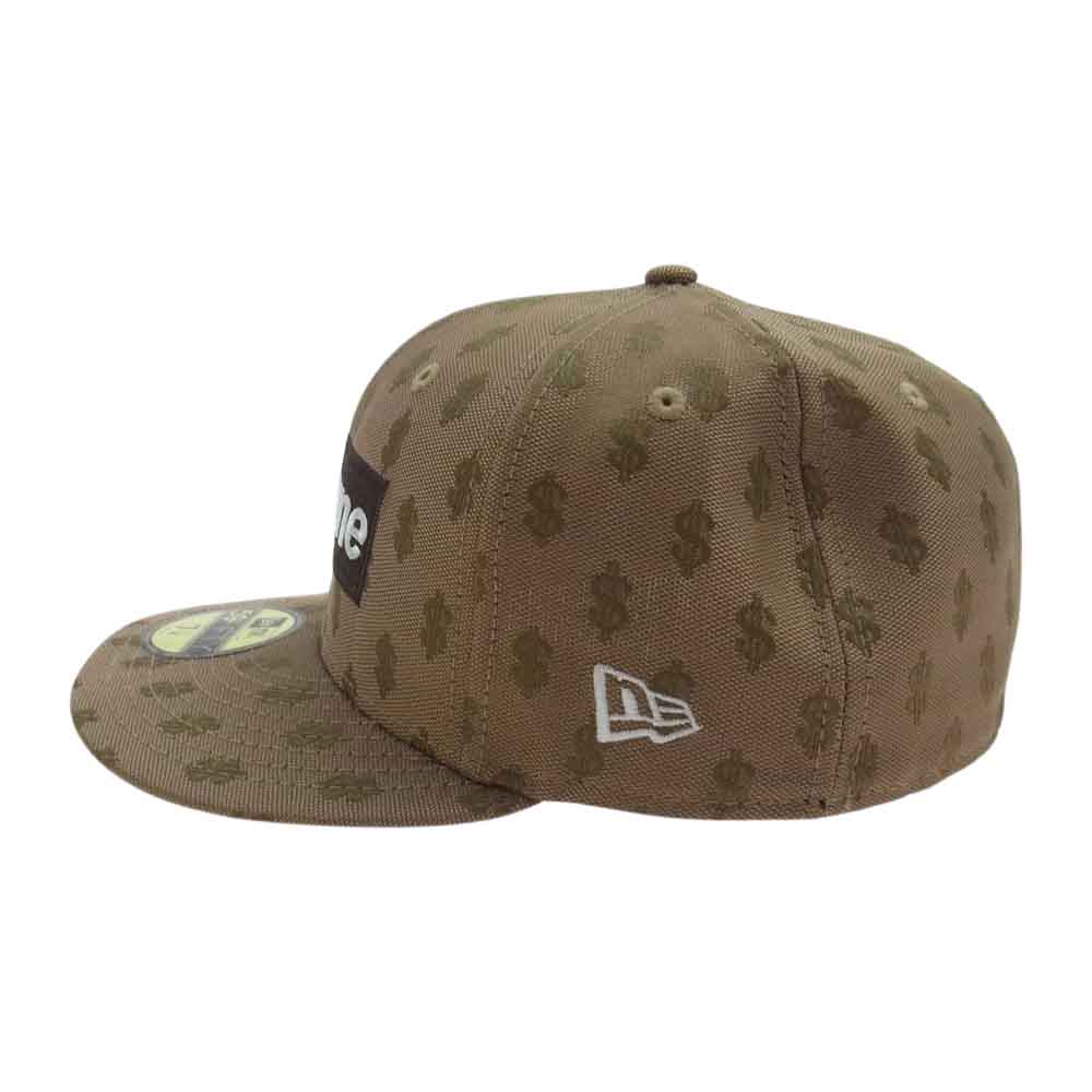 Supreme シュプリーム 18SS × New Era Monogram Box Logo ニューエラ モノグラム ボックスロゴ ベースボール キャップ ライトブラウン系 57.7cm【美品】【中古】