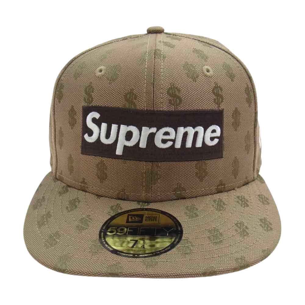 Supreme シュプリーム 18SS × New Era Monogram Box Logo ニューエラ モノグラム ボックスロゴ ベースボール キャップ ライトブラウン系 57.7cm【美品】【中古】