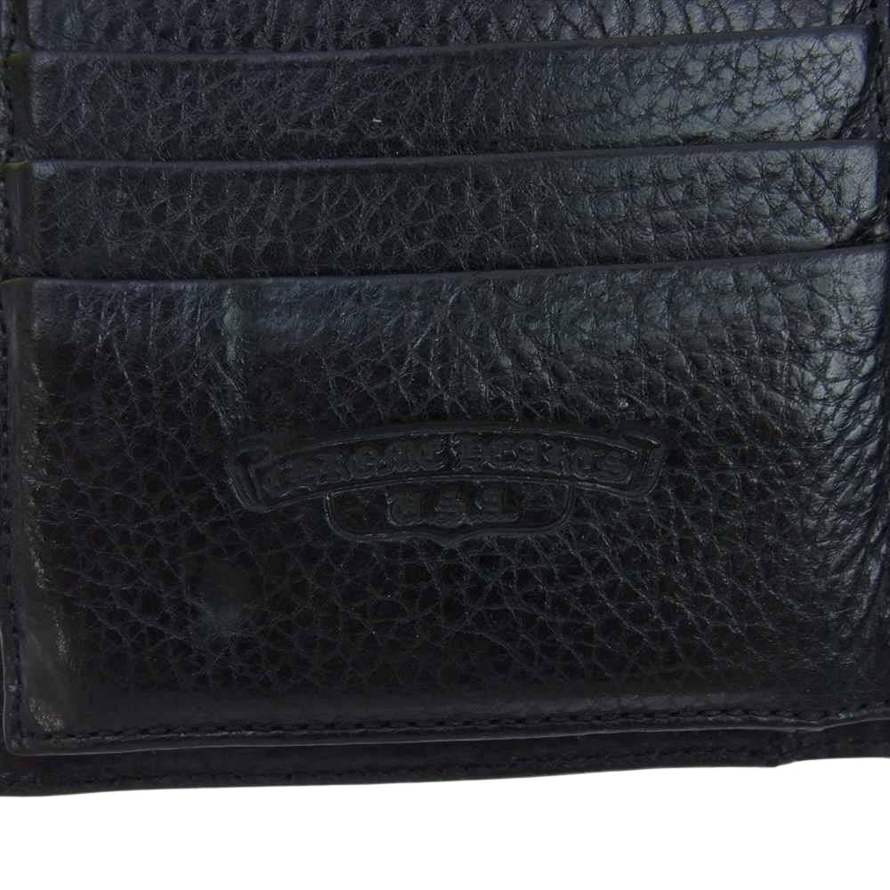 CHROME HEARTS クロムハーツ（原本無） WAVE WALLET ウェーブ ウォレット クロス ボタン ブラック系【中古】