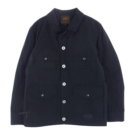 KADOYA カドヤ コットン ジップアップ ジャケット 内キルティング ブラック系 XL【中古】