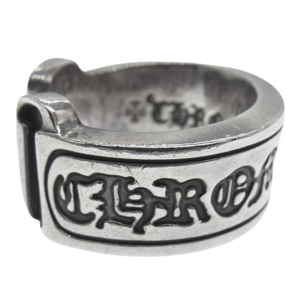 CHROME HEARTS クロムハーツ（原本無） ラージ スクロール ラベル リング シルバー系 19号【中古】