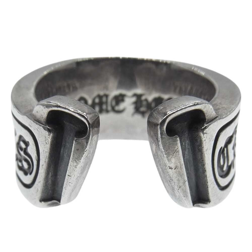 CHROME HEARTS クロムハーツ（原本無） ラージ スクロール ラベル リング シルバー系 19号【中古】