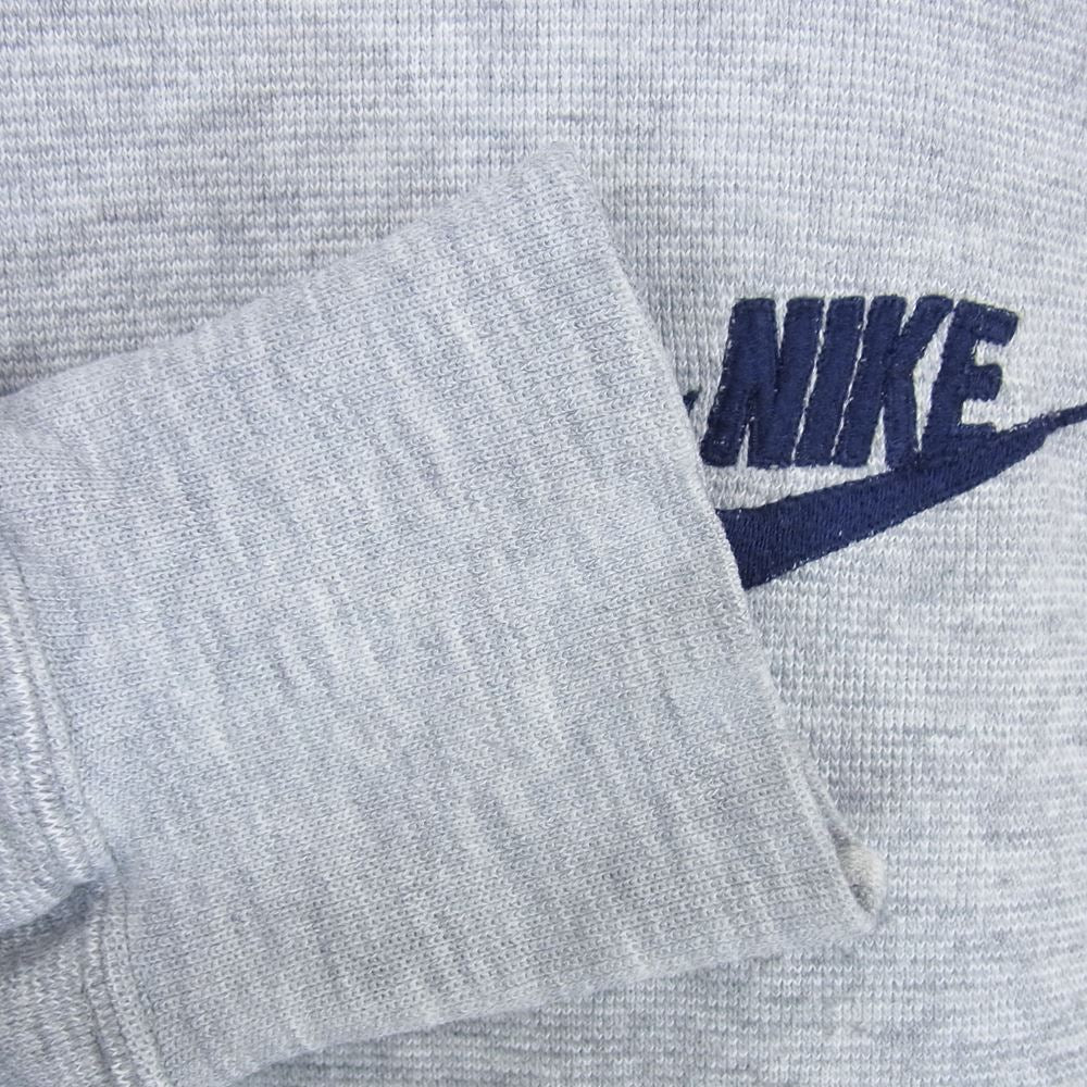 NIKE ナイキ 90s 日本製 スウッシュ ロゴ刺繍 プルオーバー パーカー グレー系 M【中古】