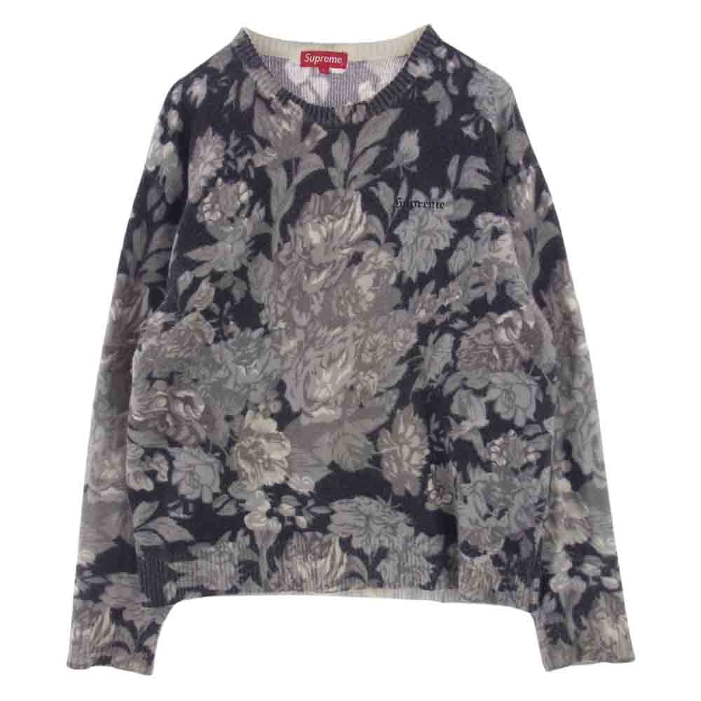 Supreme シュプリーム 19SS Printed Floral Angora Sweater プリンテッド フローラル アンゴラ セーター グレー系 L【中古】