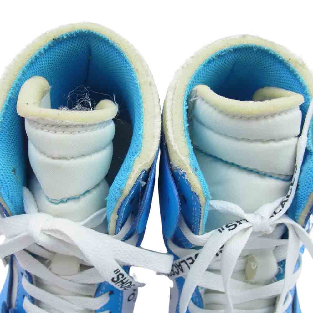 NIKE AIR JORDAN ナイキ ジョーダン AQ0818-148 Off-White Air Jordan 1 High UNC Powder Blue オフホワイト エアジョーダン パウダーブルー ハイカット スニーカー ライトブルー系 27cm【中古】