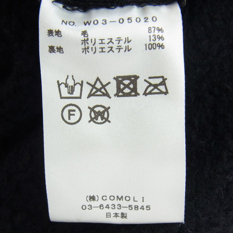 COMOLI コモリ 22AW W03-05020 ウールフリース トラックパンツ ブラック系 2【中古】
