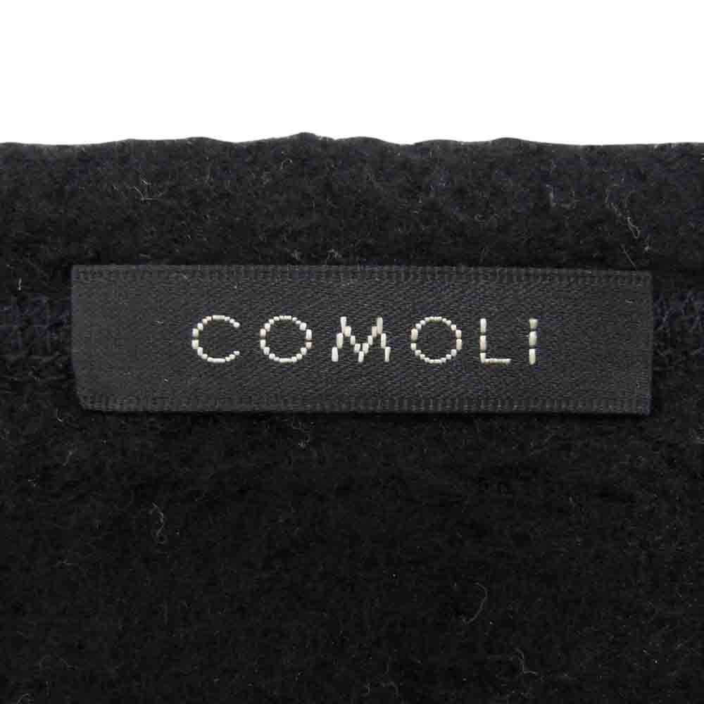 COMOLI コモリ 22AW W03-05013 シルクフリース 長袖クルー ニット ブラック系 2【中古】