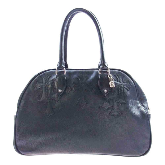 CHROME HEARTS クロムハーツ（原本無） GYM MD ジムバッグ 現行型 CHチャーム付きミディアム レザー ハンドバッグ ブラック系【中古】