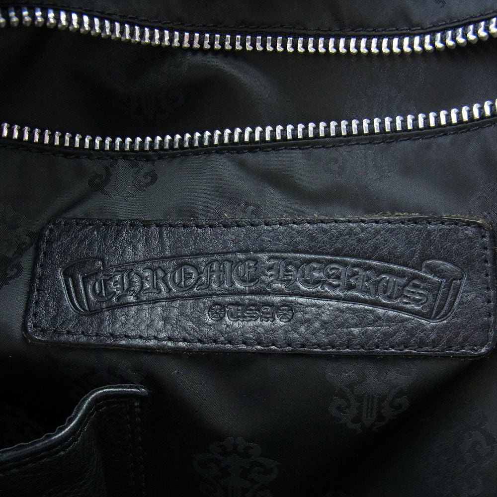 CHROME HEARTS クロムハーツ（原本無） GYM MD ジムバッグ 現行型 CHチャーム付きミディアム レザー ハンドバッグ ブラック系【中古】