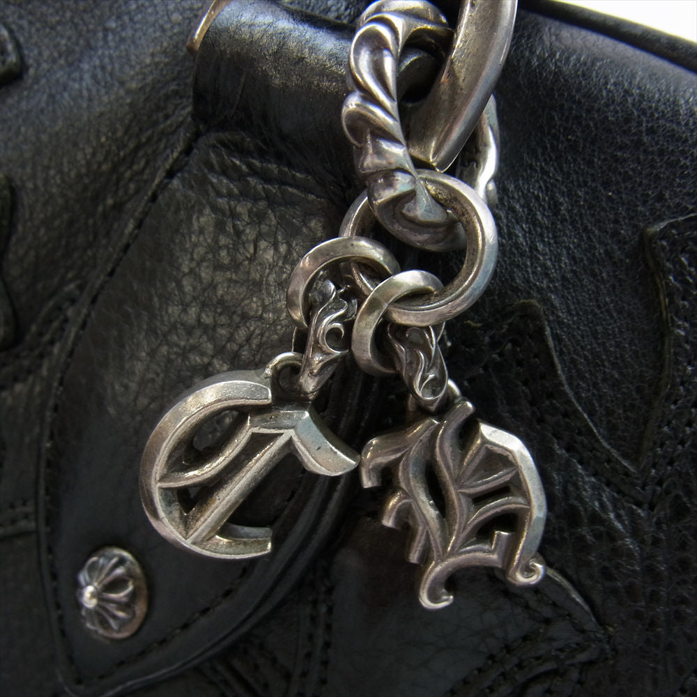 CHROME HEARTS クロムハーツ（原本無） GYM MD ジムバッグ 現行型 CHチャーム付きミディアム レザー ハンドバッグ ブラック系【中古】