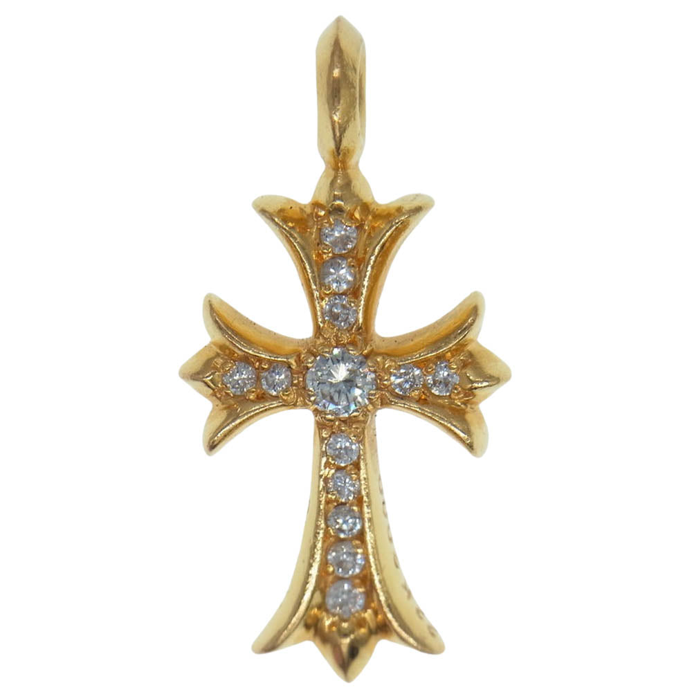 CHROME HEARTS クロムハーツ（原本無） 22K TNY CRSF P/DMND タイニーファットクロス パヴェダイヤ ゴールド ペンダントトップ ゴールド系【中古】