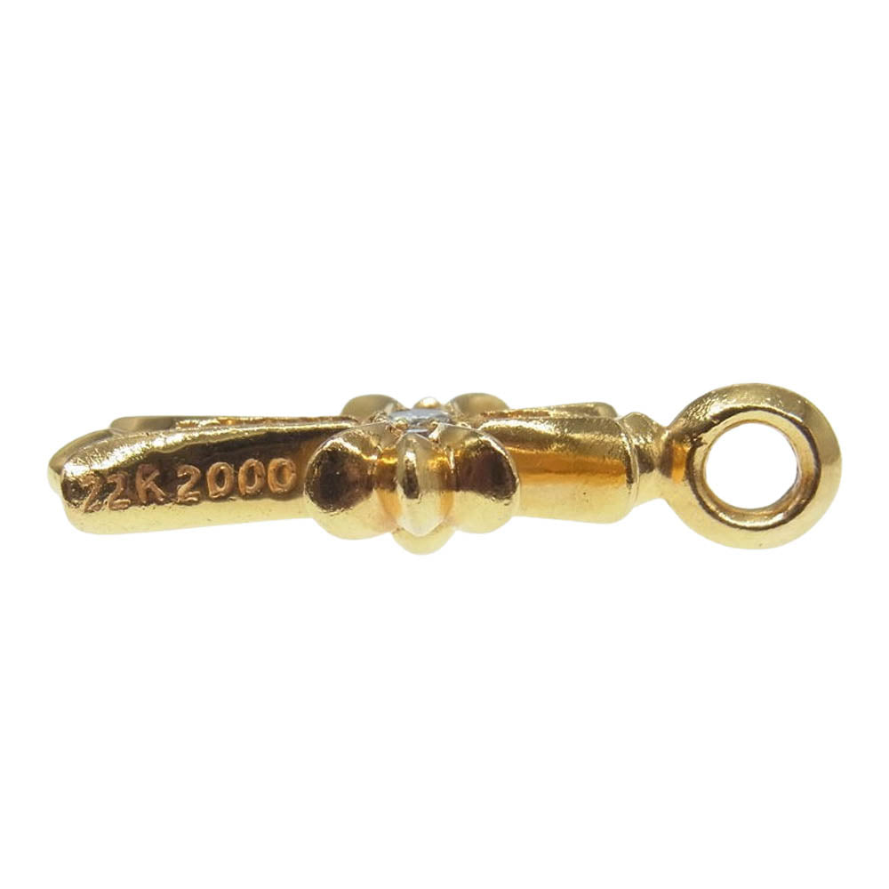 CHROME HEARTS クロムハーツ（原本無） 22K TNY CRSF P/DMND タイニーファットクロス パヴェダイヤ ゴールド ペンダントトップ ゴールド系【中古】