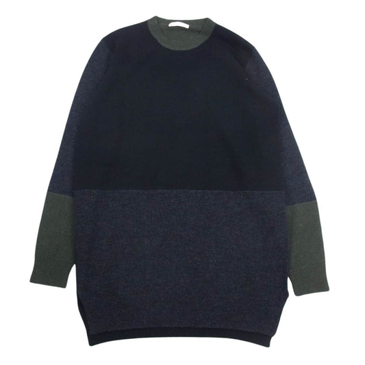 CELINE セリーヌ 2 6N25/4213 ウール カシミヤ 切替 クルーネック ニット マルチカラー系 XS【中古】