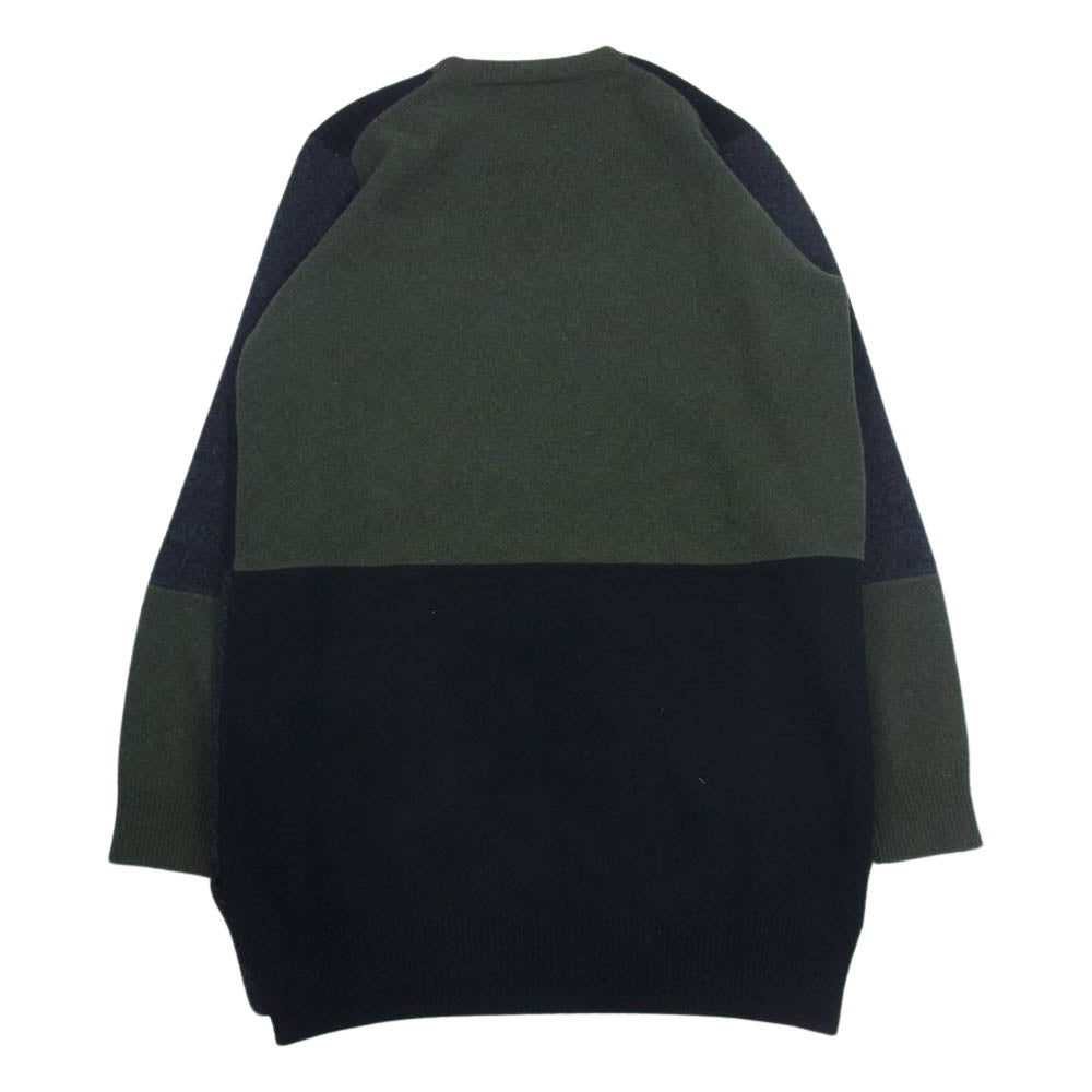 CELINE セリーヌ 2 6N25/4213 ウール カシミヤ 切替 クルーネック ニット マルチカラー系 XS【中古】