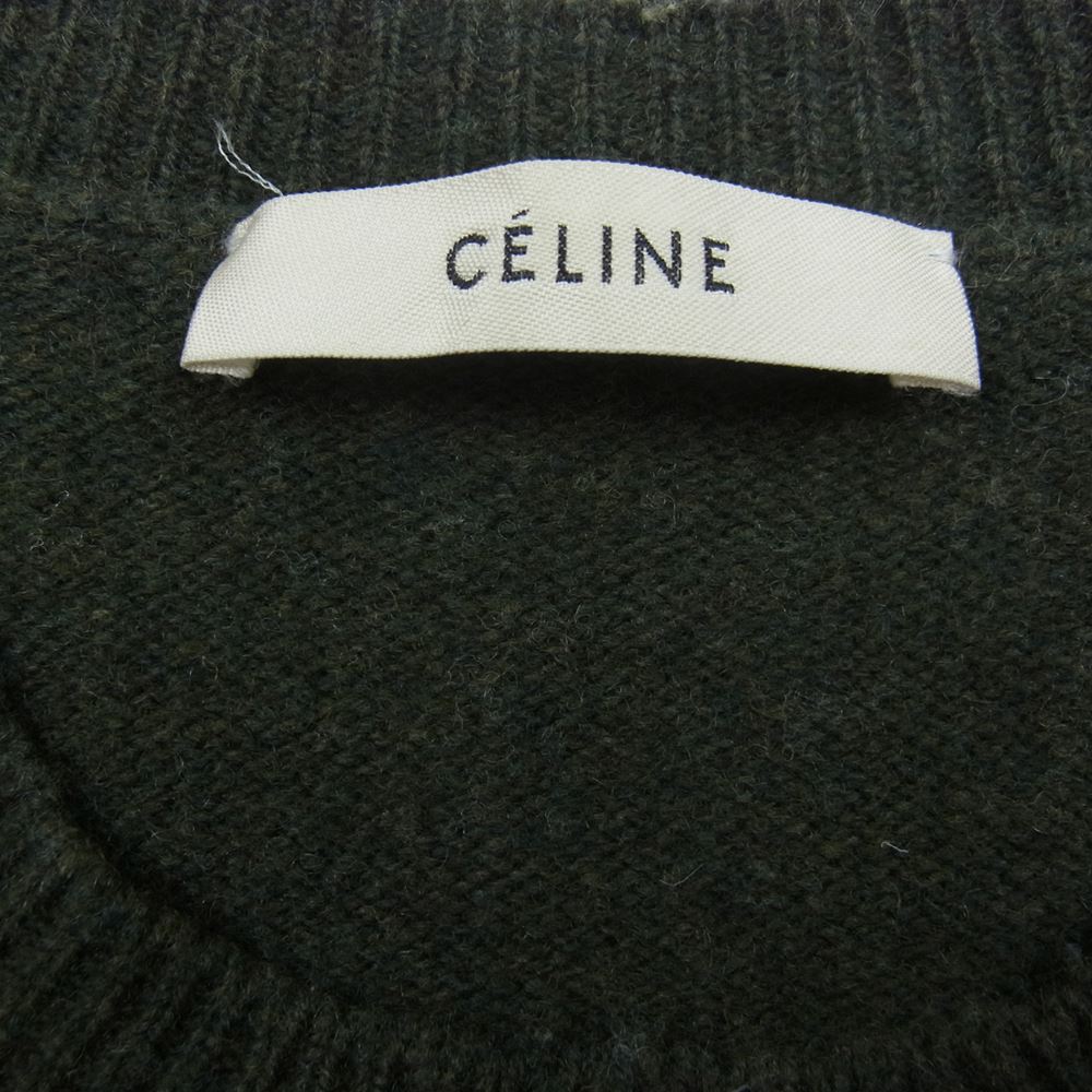 CELINE セリーヌ 2 6N25/4213 ウール カシミヤ 切替 クルーネック ニット マルチカラー系 XS【中古】
