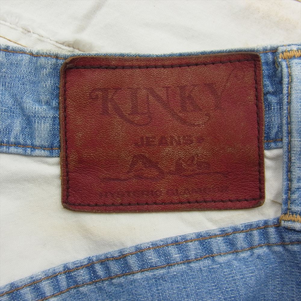 HYSTERIC GLAMOUR ヒステリックグラマー 2AP-0170 KINKY JEANS ツギハギ ウミヘビ 星条旗 パッチワーク フレア デニム インディゴブルー系 F【中古】
