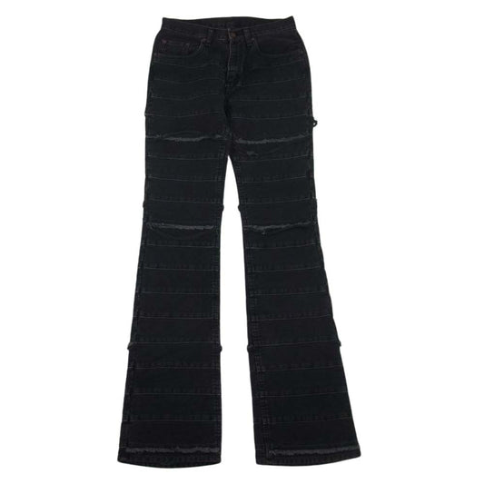 HYSTERIC GLAMOUR ヒステリックグラマー 2AP-0663 KINKY JEANS ツギハギ ウミヘビ ダメージ加工 デニム ブラック系 L【中古】