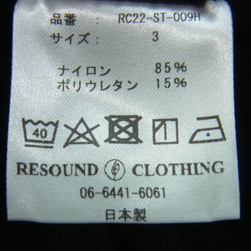 リサウンドクロージング RC22-ST-009H Johnson LINE HEAT PT サイドライン ヒート パンツ ブラック系 3【中古】