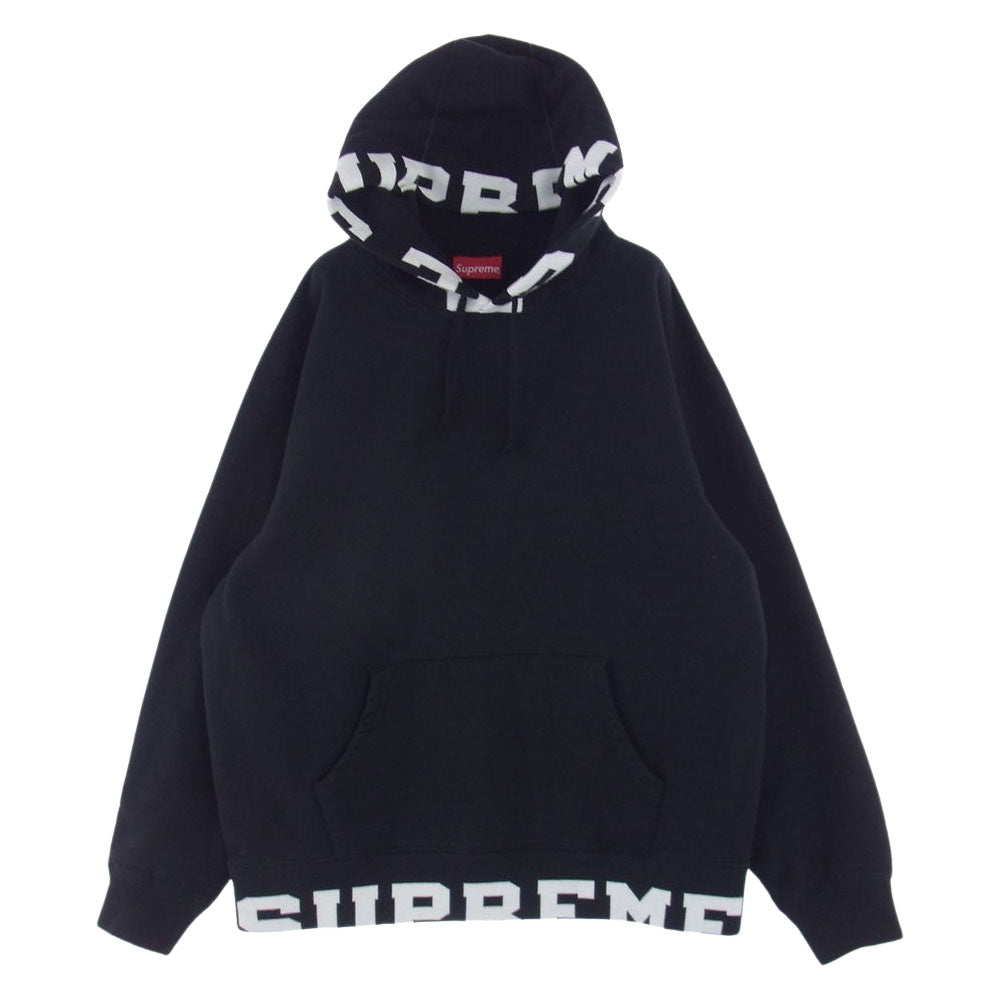 Supreme シュプリーム 21SS Cropped Logos Hooded Sweatshirt クロップドロゴ スウェット パーカー ブラック系 M【中古】