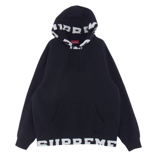Supreme シュプリーム 21SS Cropped Logos Hooded Sweatshirt クロップドロゴ スウェット パーカー ブラック系 M【中古】