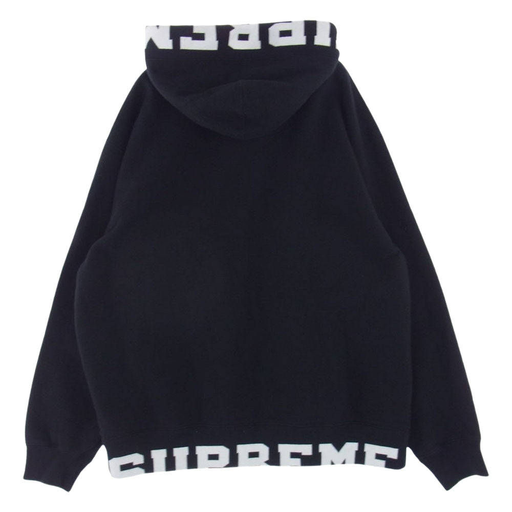 Supreme シュプリーム 21SS Cropped Logos Hooded Sweatshirt クロップドロゴ スウェット パーカー ブラック系 M【中古】