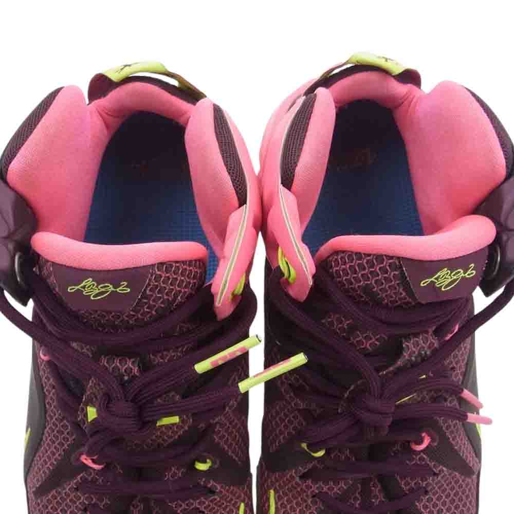 NIKE ナイキ 684593-607  LeBron 12 Double Helix Merlot レブロン スニーカー バーガンディー 27cm【中古】