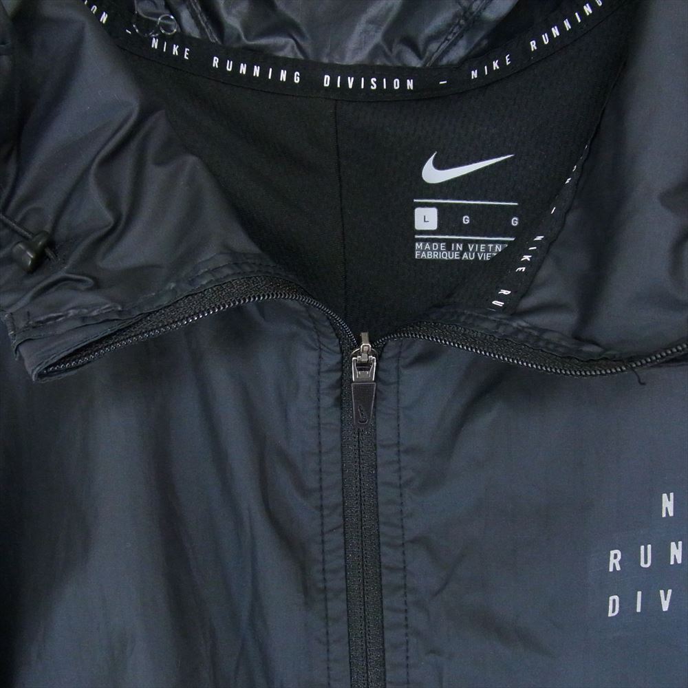 NIKE ナイキ CU7869-010 ランニング シールド フラッシュ グローブ付き ナイロンジャケット ウインドブレーカー  ブラック系 L【中古】