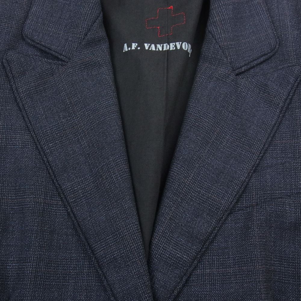 ヴァンデヴォースト ヴァージンウール ピークトラペル テーラードジャケット ネイビー系 34【中古】